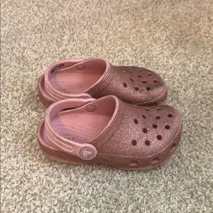 Pink Sparkly Crocs